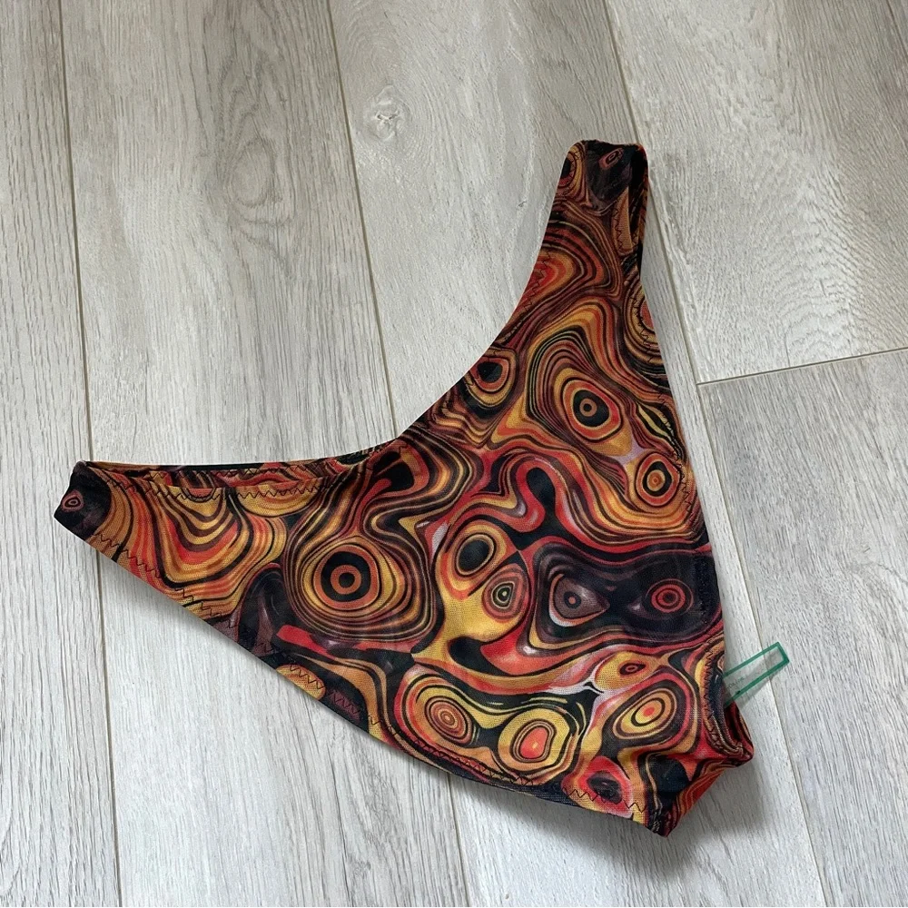 Gonza Bikini Bottoms NWOT concha mesh cheeky womens Orange (medium) abstract fun - Picture 2 of 5